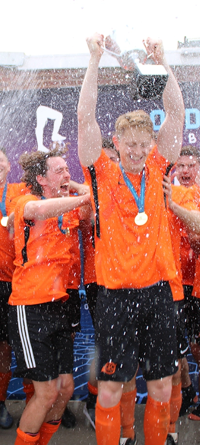 Goonfellas celebrating winning a Wembley cup final.